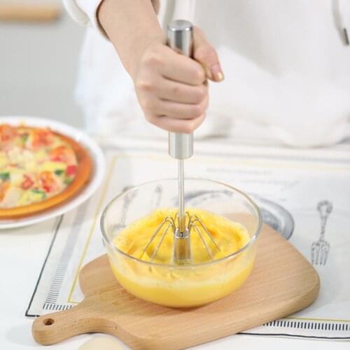 Stainless Steel Hand Pressure Rotating Semi-Automatic Mixer Coffee Milk Mixing Eggbeater Handheld Mixer Kitchen Cooking Tools