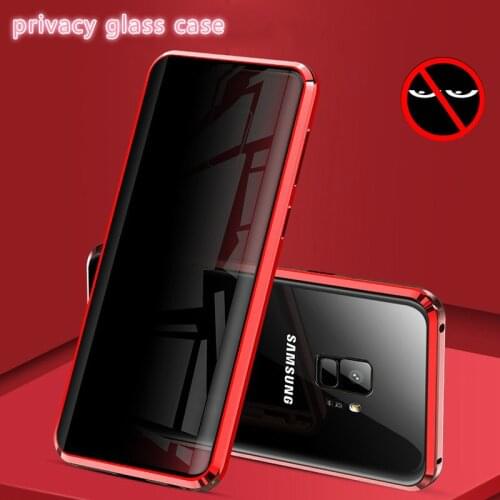 Anti-Peep Privacy Screen Magnetic Case for Samsung GalaxyS20Ultra S11 S10Plus S9 S8 Note10 9 8 A71 Double Sided Glass Phone Case