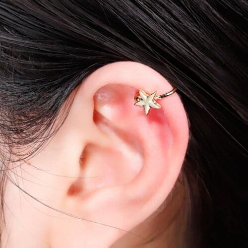 8Seasons Hot Summer Star Ear Bones Clips Earrings Ear Cuff Woman Fashion Bohemia Style 7x7mm 1 Piece