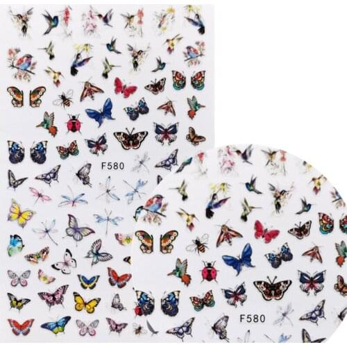 1pcs Sticker Sliders Nail Art Decorations Butterfly Decals 3D Adhesive Stickers Woman Face Leaf Foil Manicure Wrap