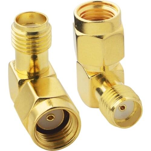 100 Pieces RP SMA Plug female Pin to SMA Jack female Right angle coax Connector