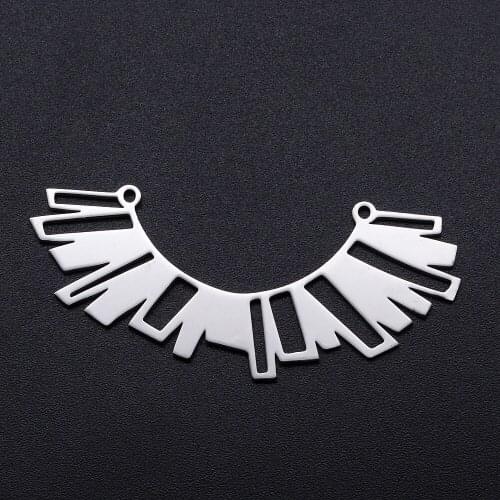 5pcs/lot Stainless Steel Retro style Geometry Connector Charm Pendant Wholesale Necklace Pendants Never Tarnish