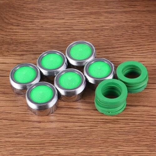 6pcs 24mm Small Threaded Aerator Bubbler Sprayer Water Saving Filter Nozzle Polished Filter for Kitchen