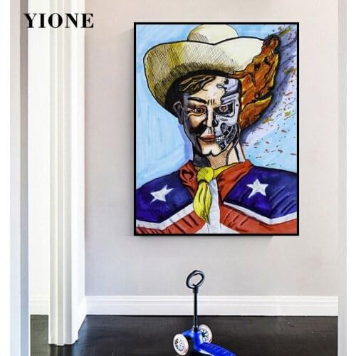 Justice and Evil Man Canvas Painting Abstract Captain Figure Art Wall Poster Picture Prints Decoration for Living Room Bedroom