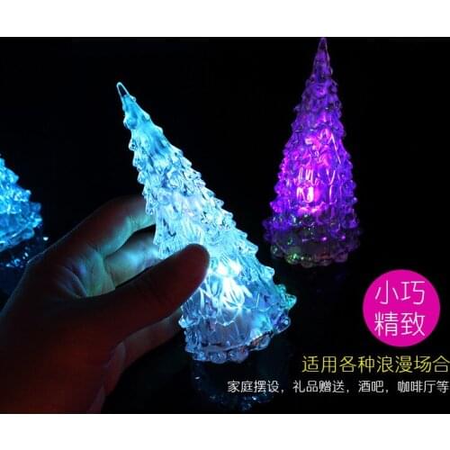 Acrylic Christmas Tree Childrens Light-emitting Toys LED Seven-color Crystal Flash Night Light Christmas Gifts Hot Selling