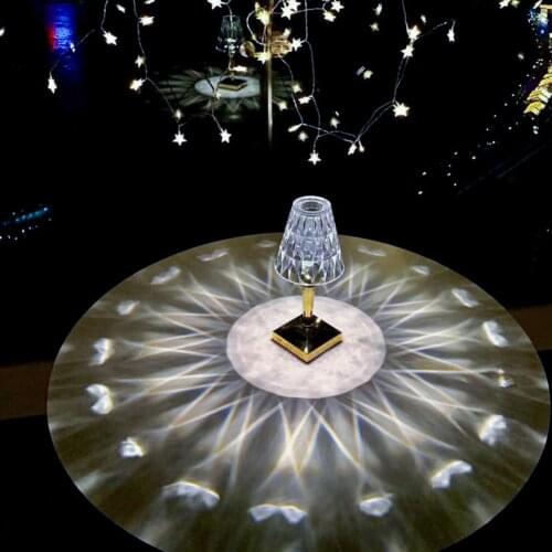 Acrylic Crystal Bedside lamp LED night light bedroom decoration Prism Desk Diamond Table lamp Christmas Gift Decor Lighting