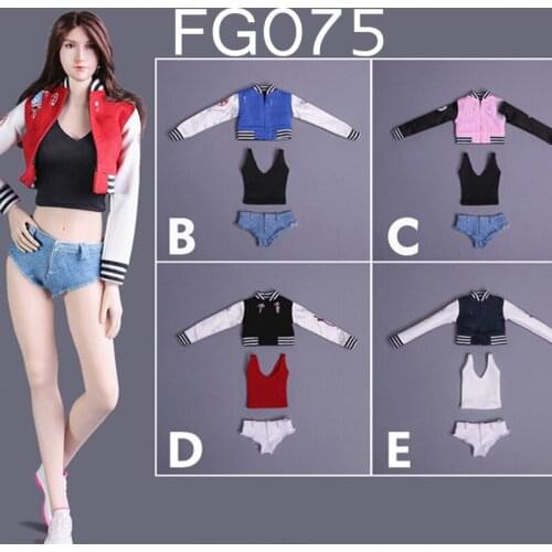 1/6 Baseball Uniform Shirt Vest Hot Pants Model FG075 Sexy Clothes Accessory for 12 inches Female Action Figure Doll