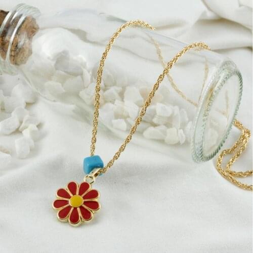 Daisy Figured Enamel Necklace
