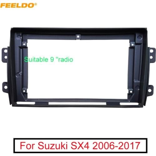 FEELDO Car Stereo 9" Big Screen 2DIN Fascia Frame Adapter For Suzuki SX4 Audio Dash Fitting Panel Frame Kit #MX3890