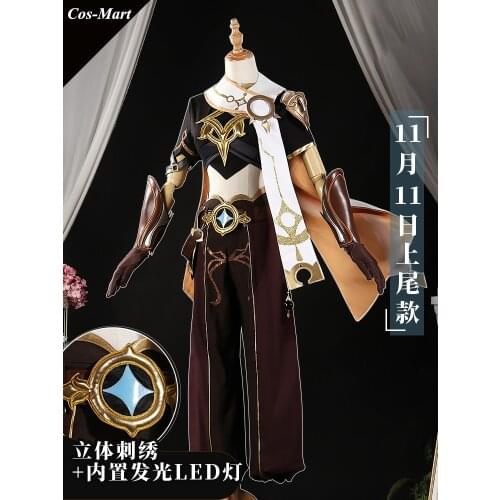 Hot Game Genshin Impact Aether Cosplay Costume Traveler Fashion Combat Uniform Suit Full Set Role Play Clothing S-XL New Style