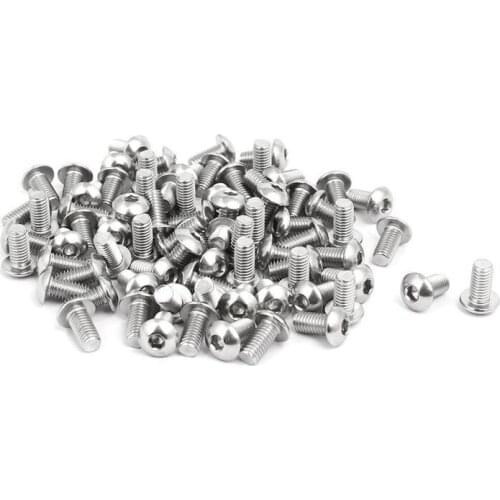 JFBL Hot 80pcs M5x10mm Stainless Steel Button Head Hex Socket Cap Screws Bolts