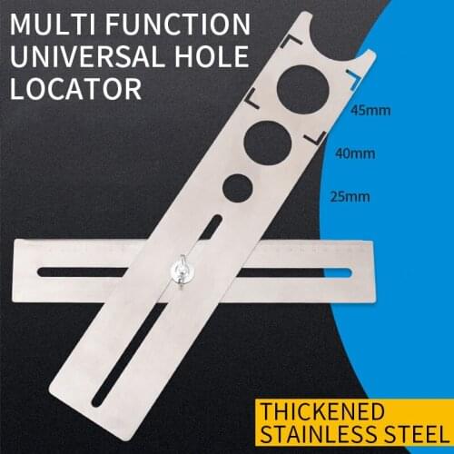 Stainless Steel Ceramic Tile Hole Locator Ruler Adjustable Punching Hand Tool for House Decorated Work Multi-Functional Ruler