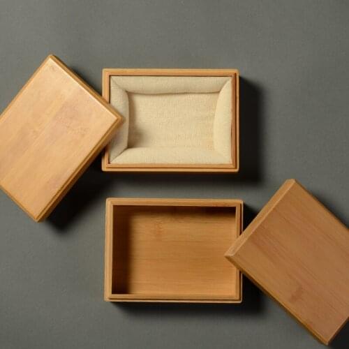 Small Bamboo Rectangular Arts Play Jewelry Box Tea Box Gift Box Customized makeup storage box jewelry organizer