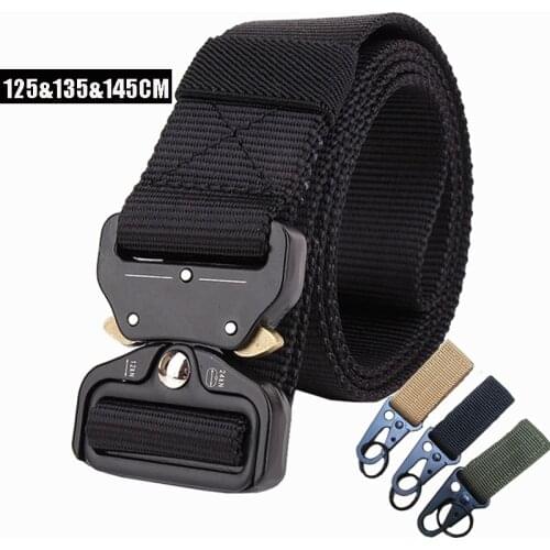 Nylon Tactical Belt Army Military Metal Buckle Belts Men Police Duty Training Waist Belt Quality Waist Strap Hunting Accessories