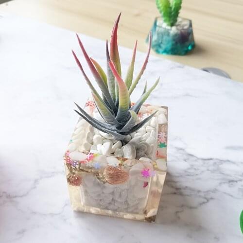 New Silicone Mold Square Concrete Fleshy Flower Pot Candlestick Mold Ceramic Clay Handmade 3D DIY Crafts Ceramic Mold