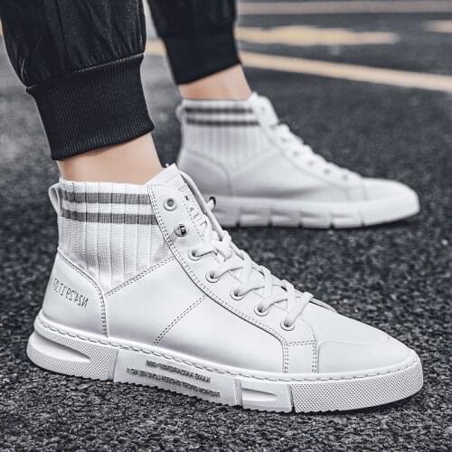High Top Casual Socks Shoes for Men Breathable Flats Mens Casual Platform Shoes Men Sock Walking Footwear Zapatos Hombre