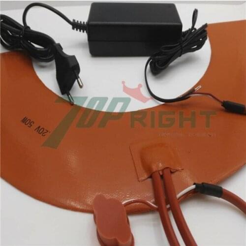 OD410mm ID250mm width80mm 20v50w silicone rubber heater with thermostat and plug