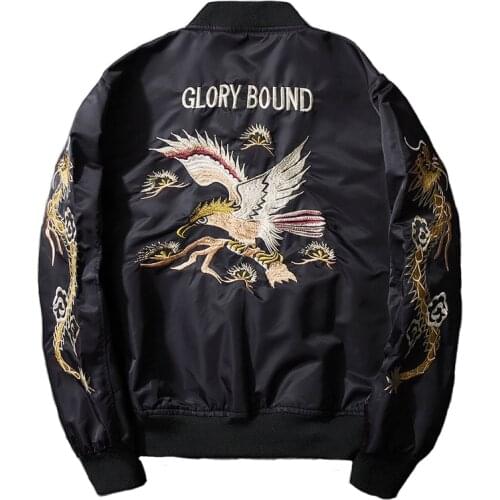 Autumn Embroidery Bomber Jacket Short Men Women Dragon Animal Harajuku Baseball Jacket Fashion Casual Windbreaker Couple Coat