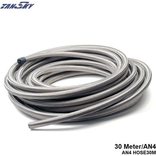 Stainless Steel Braided 30 meter 1000 PSI -4AN AN4 Oil /Fuel Gas Line/Hose TK-AN4 HOSE30M