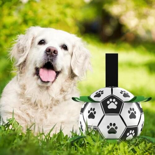 Hot style pet products dog ball toy outdoor multi-function interactive rope dog football dog toy