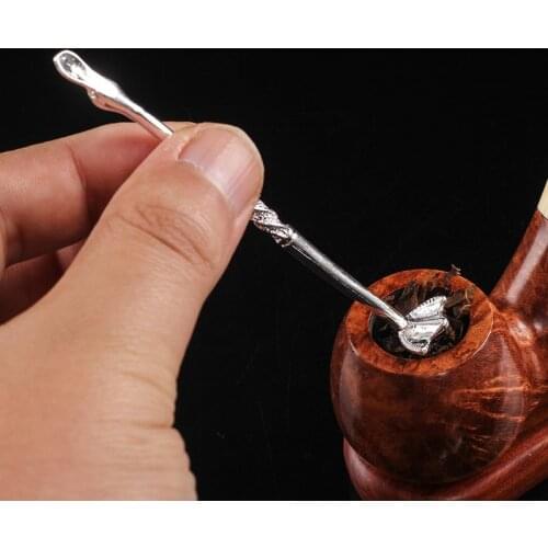 Press Rod Pipe Sterling Silver Duck Feet Three-in-one Cigarette Presser Carbon Repairer Spiral Ventilation Needle Cigar Tool