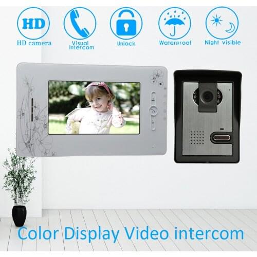 Wire Type 7 inch LCD Screen Colorful Display Video Door Phone Doorbell Intercom System Night Vision Smart Home Talkback
