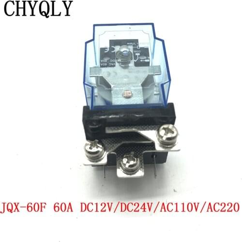 1Piece JQX-60F 1Z 60A DC12V/DC24V/AC110V/AC220V Coil Power Relay Brand New