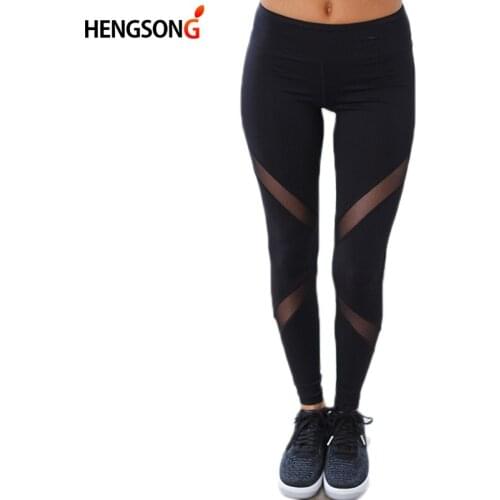 Mesh Patchwork Yoga Pants High Waist Black Running Pants Fitness Sportswear Long Sport Pants for Women Summer Trousers
