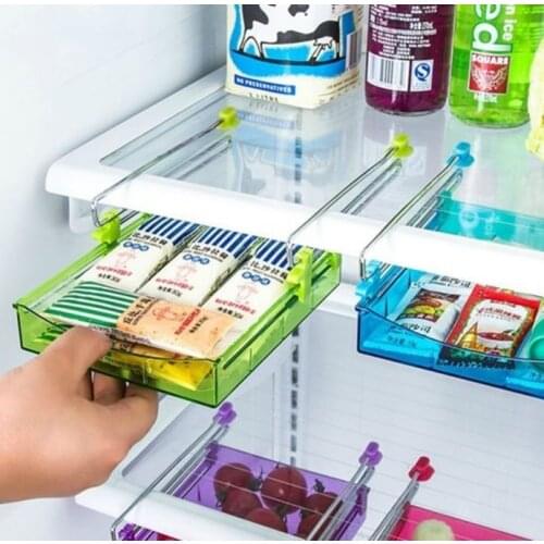 Kitchen Fridge Space Freezer Organizer Saver Storage Rack Shelf Holder Refrigerator Storage Rack Fridge Freezer Shelf Holder