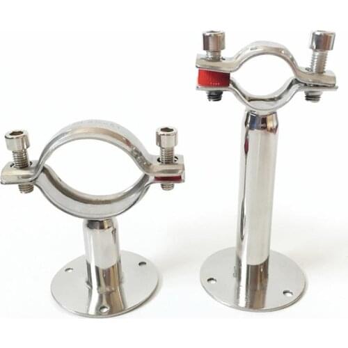 80-89mm 3.5" 89mm Pipe Hanger Bracket Clamp Support Clip With Base Plate 304 Stainless Steel For Beer Brewing L=50mm
