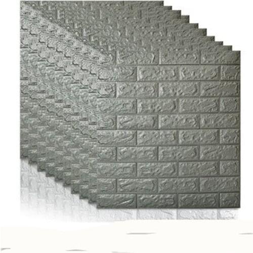 10pcs 70cm*77cm 3D Foam Waterproof Brick Wall Stickers Tile Self-Adhesive DIY Wallpaper Panels Decor White Stickers
