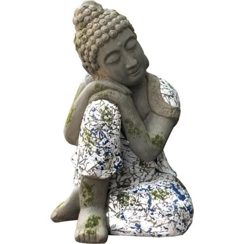 WU CHEN LONG Chinese Sleeping Buddha Statue Resin Crafts Southeast Asia Buddha Art Sculpture Garden Courtyard Decoration R2953