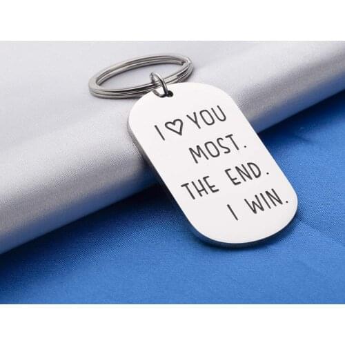 Jewelry Key Chains Couples Keychains I Love You Most The End I Win Gifts for Girlfriend Boyfriend Husband Wife