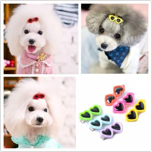 1 pc Pet Dog Bows dog accessories Love Glasses Design Pet Dog Hair Bows pet Grooming Products Cute Gift