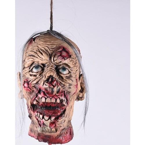 1Pc Halloween Hanging Skeleton Ghost Scary Bloody Devil Props Horror Women Men Head Decorations Haunted House Creepy Skull Decor