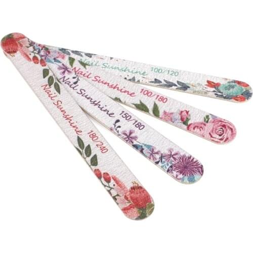 10pcs/lot Thick Wooden Nail file 100/120/150/180/240 Colorful Sandpaper Wood Buffer Cuticle Remover Nail Files Manicure Tools