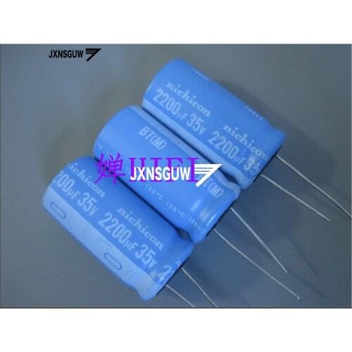 10PCS NICHICON BT 35V2200UF 18X35MM 2200UF 35V original audio Aluminum electrolytic capacitor 125 degrees 2200uF/35V
