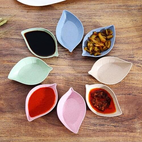4Pcs Leaf-Shape Kitchen Sauce Dish Plates Bowls Seasoning Saucers Storage Container Food Container Tableware Dinnerware