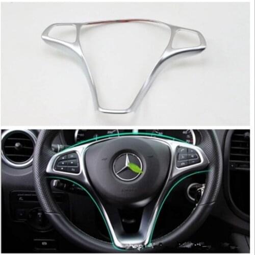 Car Steering Wheel Frame Cover Decal Trim Sticker ABS Fit For Mercedes Benz VITO 2017 Car Styling