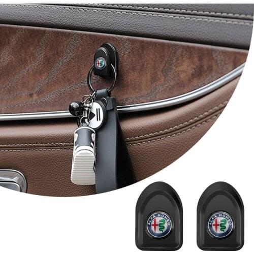 ABS Mini Car Hook Auto Emblem Self Adhesive Multi-function Hook For Alfa Romeo 159 147 Brera Mito Giulietta Giulia 4C 8C 156 GT