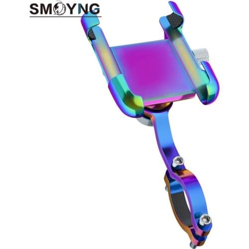 SMOYNG Colorful Aluminum Alloy Motorcycle Bike Phone Mount Holder Bracket Moto Bicycle Handlebar Support For iPhone 8P Xiaomi