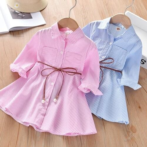 Childrens Shirt Skirt Baby Western Style Skirt Korean Princess Dress Trend Toddler Girl Fall Clothes 2021 Girls Autumn Clothes
