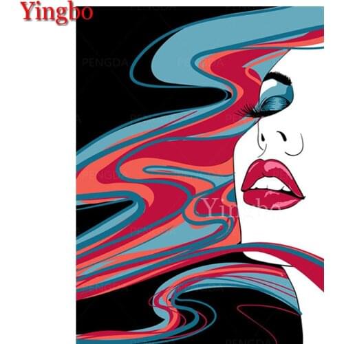 DIY 5D Diamond Painting Beautiful Lady Face Full Set Diamond Embroidery With Square Round Stones Diamond Mosaic Home Decor