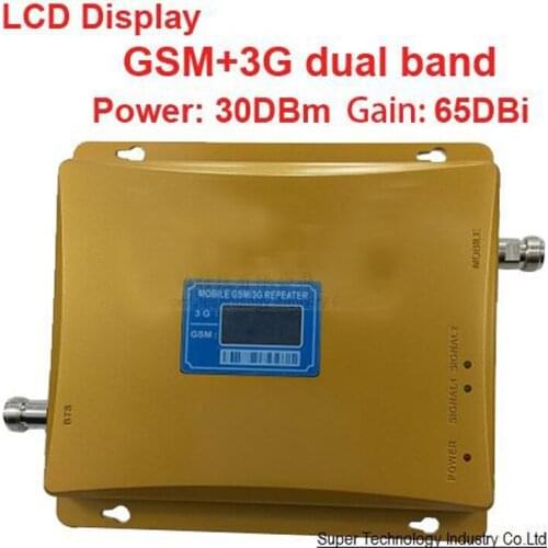 For Russia Model 980 Power 30 Dbm Gain 65dbi LCD Display Dual Bands GSM 3G Booster 2G 3G WCDMA Repeater