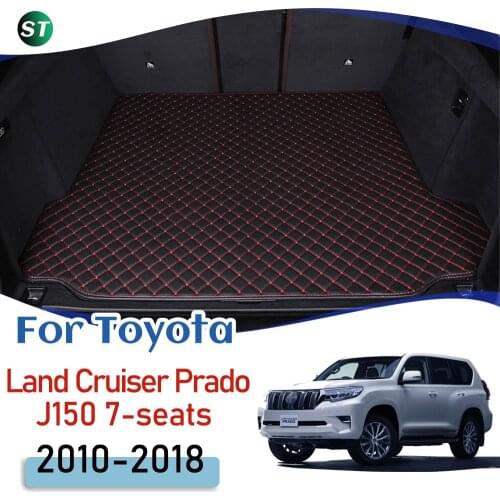 For Toyota Prado J150 2010-2018 7-seats Custom Leather Car Trunk Mats Rear Trunk Floor Mat Tray Carpet Cargo Liner Accessories