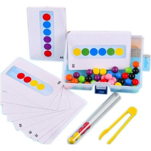 FBIL-Clip Bead Game Ball Matching Toy Clip Beads Test Tube Toy Toddler Educational Montessori Games for Kids