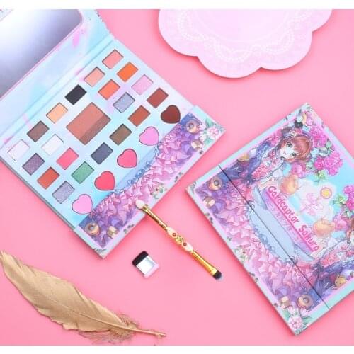 Hot Anime Sailor Moon Lazy Double Layer Gradient Matte Natural Eye Shadow Pallete Brush Book Gorgeous Powder Eye Shadow Palette