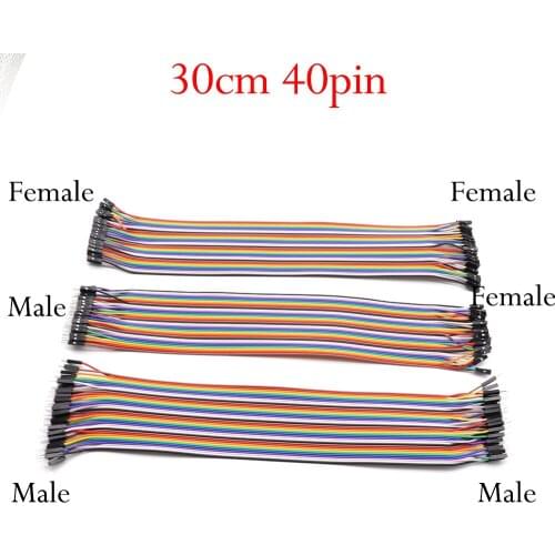 Dupont Line 30cm 40pin Male to Male, Female to Male, and Female to Female Jumper Wire Connector Dupont Cable sfor Breadboard