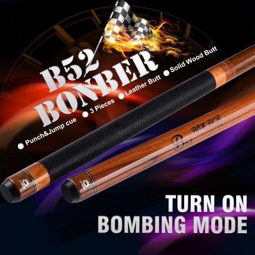 OMIN Break Punch Jump Cue Billiard Stick 14 MM Tip 142cm Length Ash Solid Wood and Leather Handle Professional Break Jump Cue