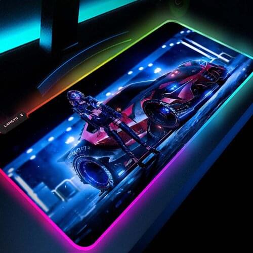 Slipmat Rgb Xxl Led Light Mouse Pad 60x30 Pc Accessories Otaku with Print Gamer Girl Desktop Rubberized Mat Carpet Desk 2077 Mat